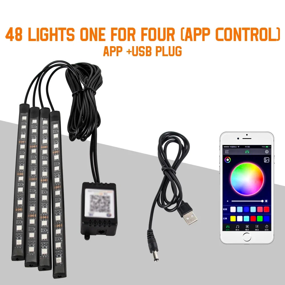 Neon RGB Car Interior LED Lighting