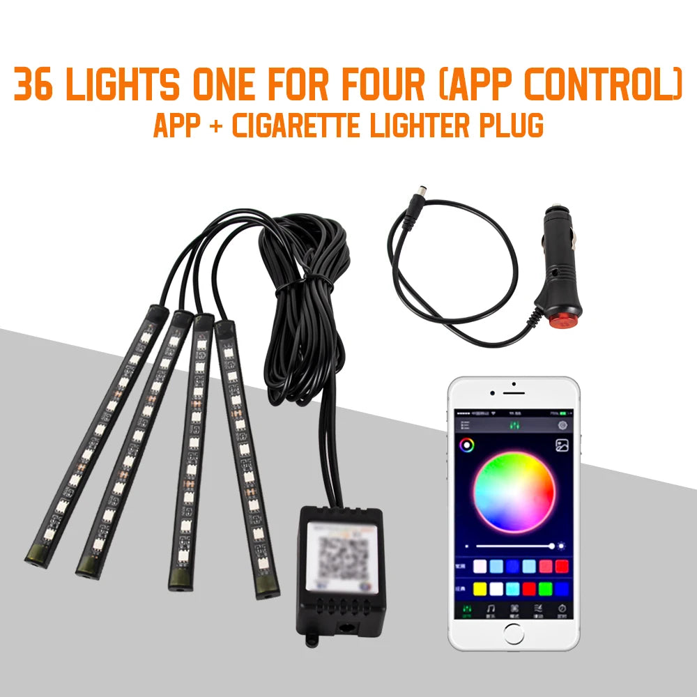 Neon RGB Car Interior LED Lighting