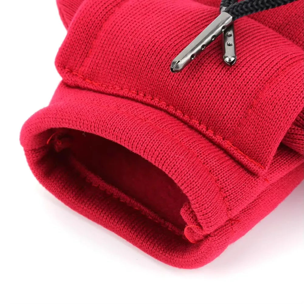 Mini Bluza na Gałkę Zmiany Biegów – Uniwersalny Ochraniacz z Kapturem w nowoczesnym, czerwonym kolorze.