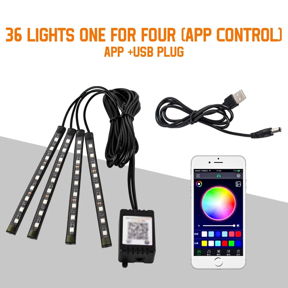 Neon RGB Car Interior LED Lighting