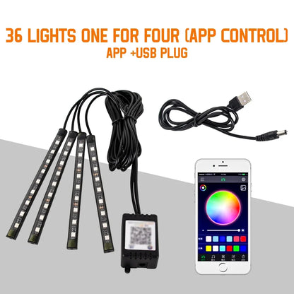 Neon RGB Car Interior LED Lighting