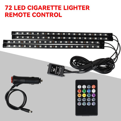 Neonowe Oświetlenie LED do Wnętrza Samochodu RGB z pilotem, idealne do stylizacji wnętrza samochodu.