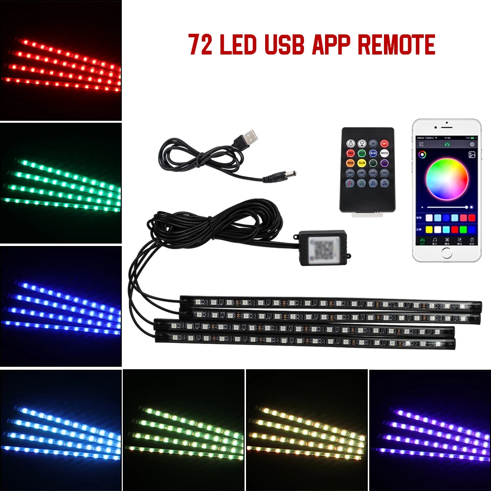 Neon RGB Car Interior LED Lighting